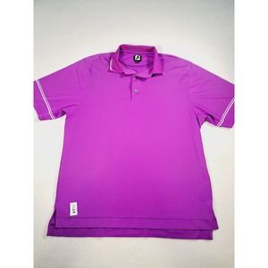 FJ FootJoy Men's Polo Golf Shirt Purple XL Polyester